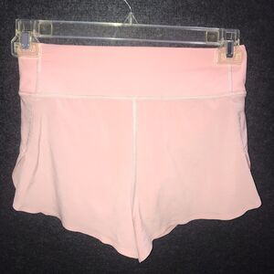 Athleta Women's Shorts High Rise‎ Run With It Back Zipper Pocket Coral Pink XXS